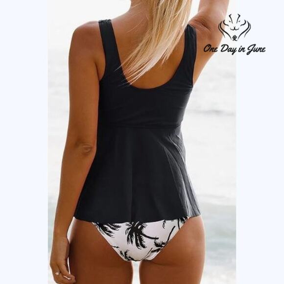 Beachsissi Ruffle Hem Tankini Swimsuit Size S - Picture 2 of 6